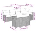 vidaXL 7-dielna záhradná pohovka s vankúšmi čierny polyratan – Obrázok 11