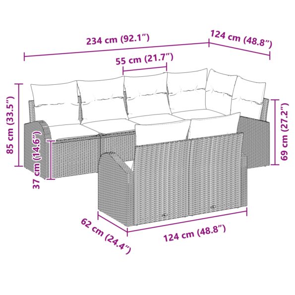 3346077_11.jpg vidaXL 7-dielna záhradná pohovka s vankúšmi čierny polyratan – Obrázok 11