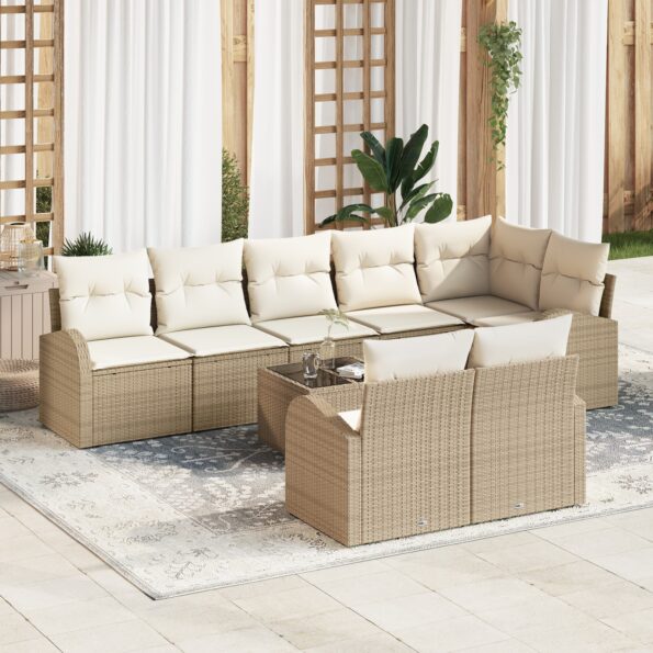 3346101_1.jpg vidaXL 9-dielny záhradný pohovkový set s vankúšmi Brown Polyratan – Obrázok 1