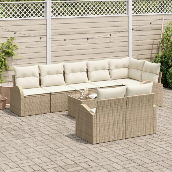 3346101_3.jpg vidaXL 9-dielny záhradný pohovkový set s vankúšmi Brown Polyratan – Obrázok 3