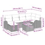 vidaXL 7-dielny záhradný pohovkový set s vankúšmi šedý poly ratan – Obrázok 10