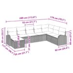 vidaXL 8-dielna záhradná pohovka s vankúšmi Hnedá poly ratan – Obrázok 9