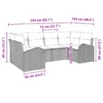 vidaXL 6-dielny záhradný gauč set s vankúšmi hnedý polyratan – Obrázok 11