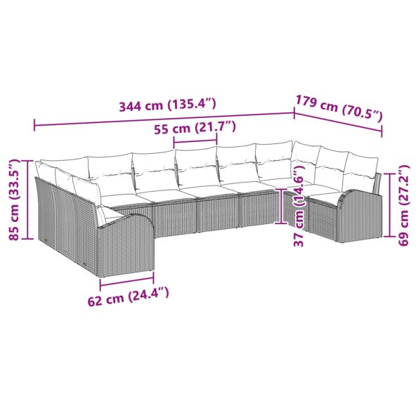 3346219_11.jpg vidaXL Sada 10 záhradných pohoviek s vankúšmi šedý poly ratan – Obrázok 11