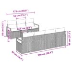 vidaXL 8-dielny záhradný gaučový set s vankúšmi Hnedý poly ratan – Obrázok 8