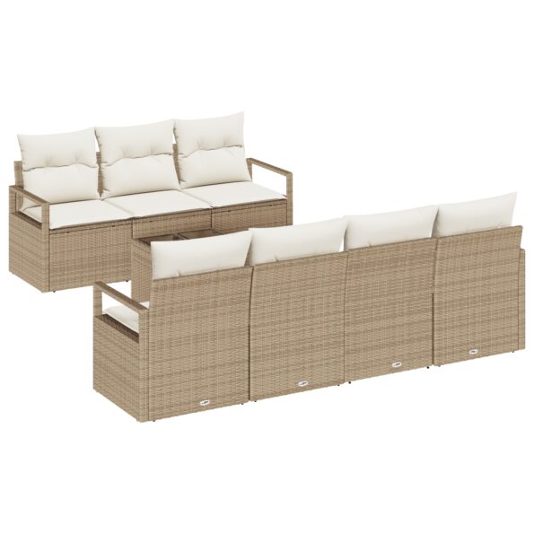 3346291_2.jpg vidaXL 8-dielny záhradný set s vankúšmi béžový poly ratan – Obrázok 2