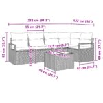 vidaXL 5-dielny záhradný set s vankúšmi hnedého polyratanu – Obrázok 9