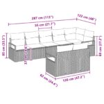 vidaXL 8-dielny záhradný pohovkový set s vankúšmi Čierny Poly ratan – Obrázok 8