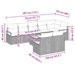 vidaXL 9-dielna záhradná súprava pohoviek s vankúšmi čierny poly ratan – Obrázok 9
