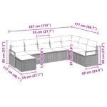 vidaXL 8-dielny záhradný pohovkový set s vankúšmi Béžový Poly Ratan – Obrázok 9
