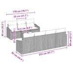 vidaXL Sada záhradných pohoviek 8 s vankúšmi hnedá poly ratan – Obrázok 8