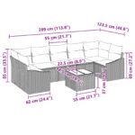 vidaXL 8-dielny záhradný pohovkový set s vankúšmi čierny poly ratan – Obrázok 9