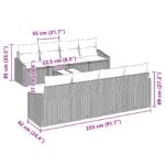 vidaXL 9-dielna záhradná súprava gaučov s poťahmi, sivá, polyratan – Obrázok 8