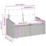 vidaXL 9-dielny záhradný gaučový set so svetlosivými vankúšmi – Obrázok 10