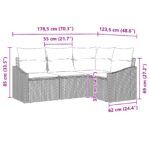 vidaXL 4-dielna záhradná pohovka s vankúšmi Hnedá Poly ratan – Obrázok 8