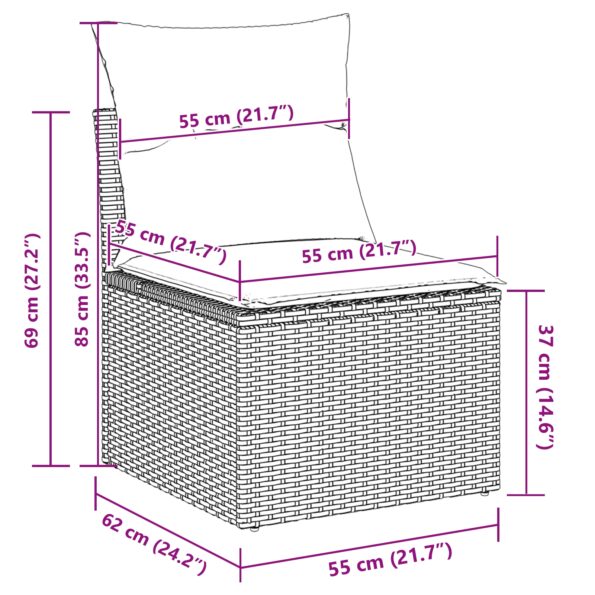 3346703_10.jpg vidaXL Záhradná pohovka súprava Sada 4 Čierna Ratan, Polyester, Oceľ – Obrázok 10