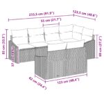 vidaXL 7-kusový záhradný pohovkový set s vankúšmi čierny poly ratan – Obrázok 8