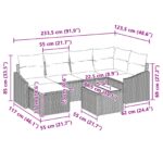 vidaXL 6-dielna sada záhradnej pohovky s vankúšmi Šedá Poly ratan – Obrázok 10