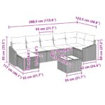 vidaXL 8-dielny záhradný pohovkový set s vankúšmi Béžový Poly Ratan – Obrázok 10