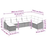 vidaXL 8-dielna záhradná sedačka s vankúšmi svetlo šedý poly ratan – Obrázok 9