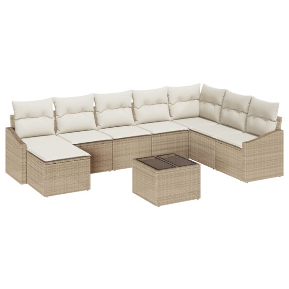 3346851_2.jpg vidaXL 9-dielny Záhradný Sofa Set s vankúšmi hnedý poly ratan – Obrázok 2
