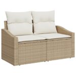 vidaXL 9-dielny Záhradný Sofa Set s vankúšmi hnedý poly ratan – Obrázok 4