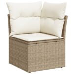 vidaXL 9-dielny Záhradný Sofa Set s vankúšmi hnedý poly ratan – Obrázok 7