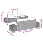 vidaXL 7-dielna záhradná súprava gauča s vankúšmi čierna poly ratan – Obrázok 8