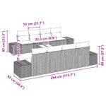 vidaXL 9-dielny záhradný gaučový set s vankúšmi sivý polyratan – Obrázok 8