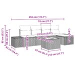 vidaXL 5-dielny záhradný pohovkový set s vankúšmi čierny poly ratan – Obrázok 9