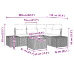 vidaXL Súprava 4-dielnych záhradných pohoviek s vankúšmi sivá poly ratan – Obrázok 9