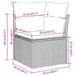 vidaXL Set 6 kusov záhradnej pohovky s vankúšmi béžový polyratan – Obrázok 12