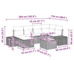 vidaXL 7-dielny set záhradnej pohovky s vankúšmi v hnedom poly ratane – Obrázok 10