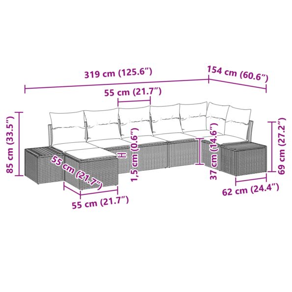 3347153_9.jpg vidaXL Záhradný pohovkový set 7 kusov Čierna – Obrázok 9