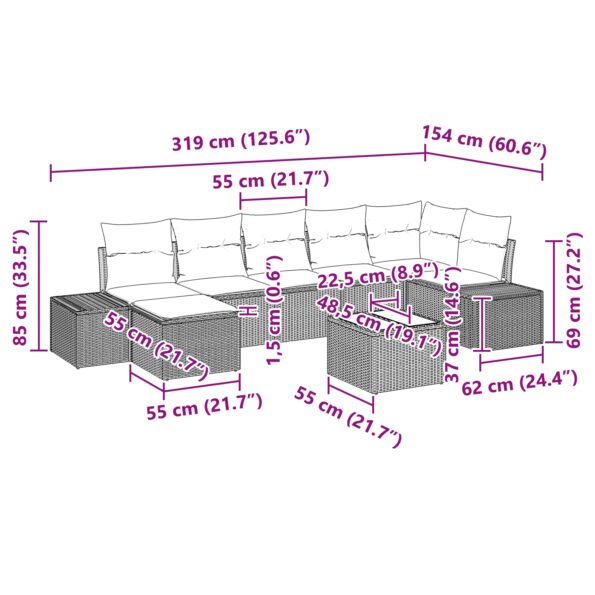 3347160_10.jpg vidaXL 8-dielny záhradný pohovkový set s vankúšmi čierny poly ratan – Obrázok 10