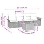 vidaXL 5-dielna súprava záhradných pohoviek s vankúšmi Béžová poly ratan – Obrázok 8