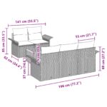 vidaXL 6-dielna záhradná sedačka s vankúšmi béžová poly ratan akácia – Obrázok 8