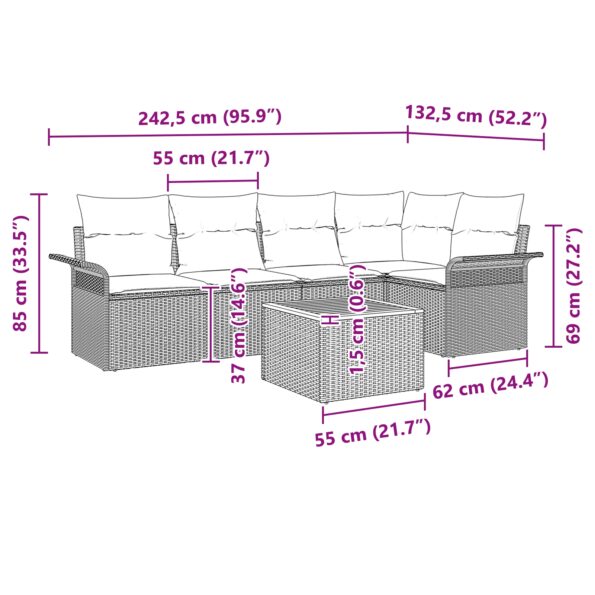 3347327_9.jpg vidaXL 6-dielna súprava záhradného gauča s vankúšmi čierna poly ratan akácia – Obrázok 9