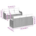 vidaXL Záhradná súprava sedačiek s vankúšmi Béžová Poly ratan – Obrázok 8
