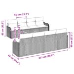 vidaXL 9-dielna záhradná súprava gauča s vankúšmi Sivá Poly Ratan Akácia – Obrázok 8