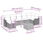 vidaXL 8-dielny záhradný gaučový set s poduškami čierny polyratan akácia – Obrázok 10