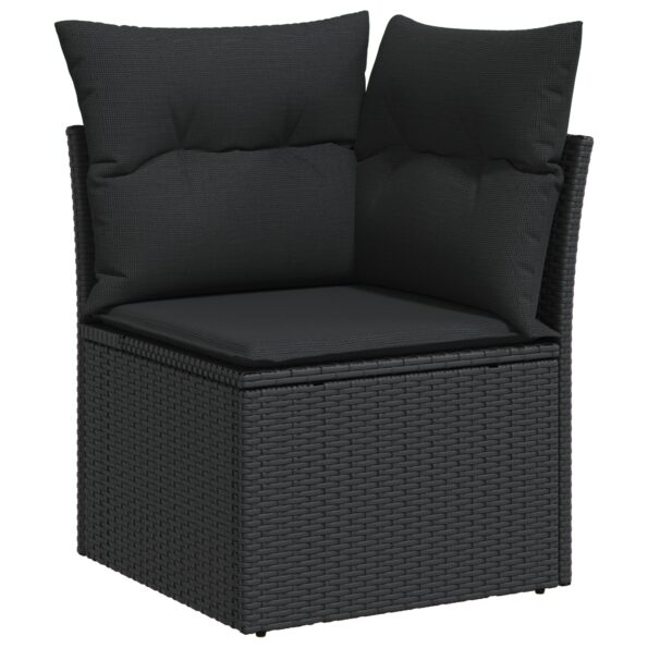 3347548_5.jpg vidaXL 8 kusový záhradný pohovkový set s vankúšmi čierna poly ratan akácie – Obrázok 5