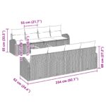 vidaXL 9-dielny záhradný gauč set s vankúšmi Čierny Poly ratan Acacia – Obrázok 11