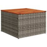 vidaXL 6-dielny záhradný pohovkový set s vankúšmi Sivý Poly ratan Akácia – Obrázok 6