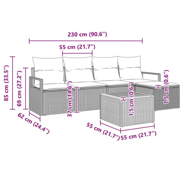 3347695_9.jpg vidaXL 6-dielny záhradný sedací set s vankúšmi čierny poly ratan akácia – Obrázok 9