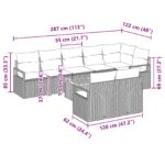 vidaXL 9-dielna záhradná súprava pohovky s vankúšmi čierny poly ratan akácia – Obrázok 9