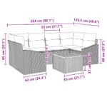 vidaXL 7-dielna súprava záhradnej pohovky s vankúšmi šedá poly ratan akácie – Obrázok 6