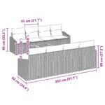 vidaXL 9-dielna záhradná pohovka so vankúšmi čierny poly ratan akácia – Obrázok 8