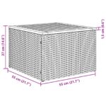 vidaXL 10-dielny záhradný gaučový set s vankúšmi sivý poly rattan akácia – Obrázok 10