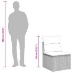vidaXL 6-dielny záhradný gaučový set s vankúšmi béžový polyratan acacia – Obrázok 12